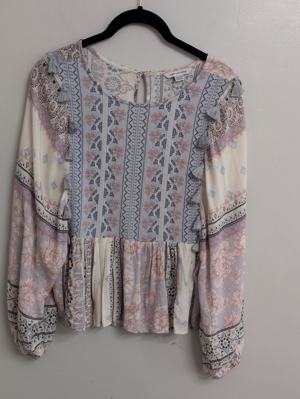 American Eagle Long Sleeve Boho Top